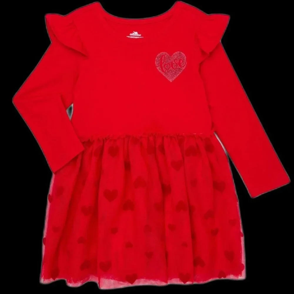 Heart Mesh Red Tutu Dress BABY GIRL SIZE 12 MONTHS NEW